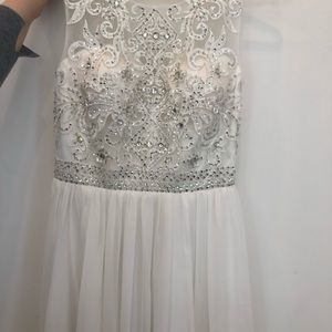 White maxi jeweled dress